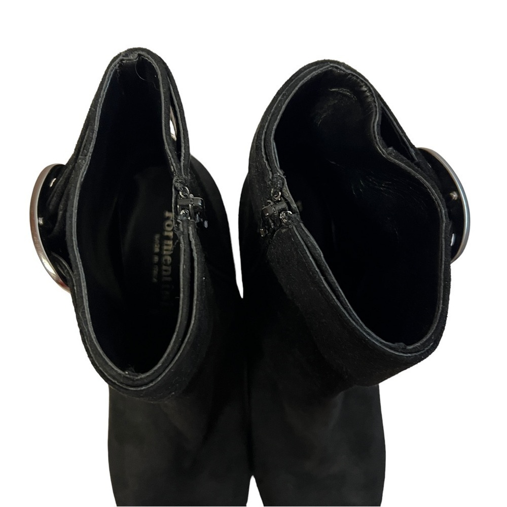 FORMENTINI Made in Italy Black Suede Leather Ankle Boots, Size 38 (US 7) - Picture 6 of 16